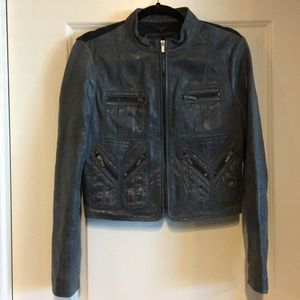 BCBGMaxAzria leather bomber jacket